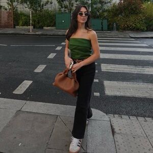 Sezane Editions Aurora Top Size US 2 Green NWT